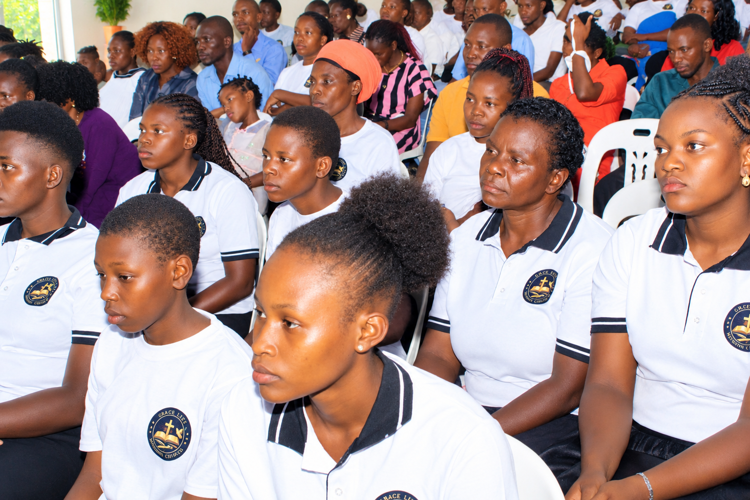 The congregation at Grace Life Mission Church